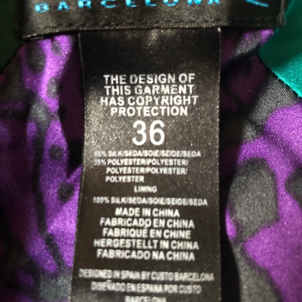 Custo Barcelona Silk Blend Crop Jacket Sz 8 - Picture 8 of 14
